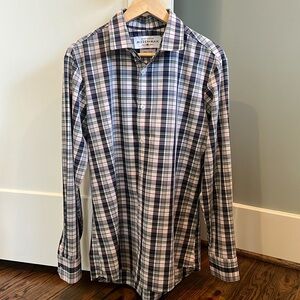 Mizzen + Main Men’s Plaid Oxford Dress Shirt (Medium Trim Fit)